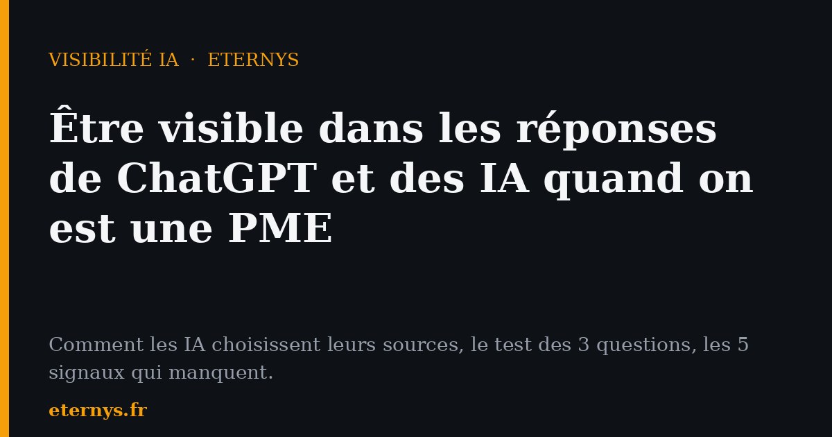 Comment être visible dans les réponses de ChatGPT et des IA quand on est une PME ?